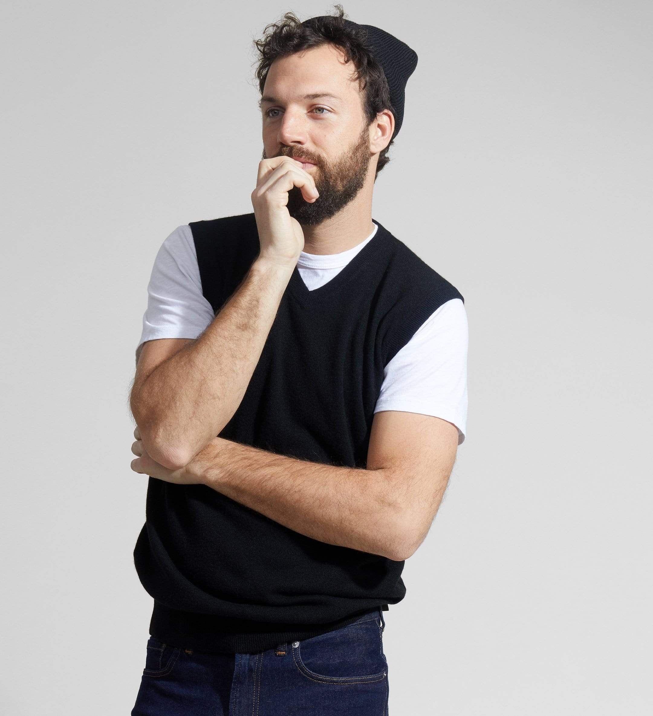 State Cashmere - Vente Pull sans manches – homme - Le pull sans manches basique en cachemire à col en V pour homme12