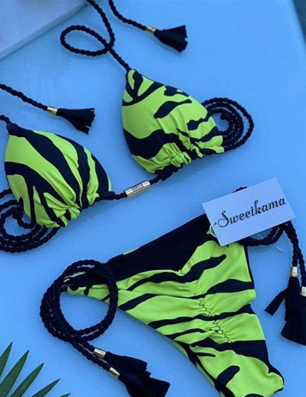 Sweetkama - Wholesale Two Piece Swimsuit - Women's - Ladies String Tie Halter Strap Sexy Bikini Set GY0210