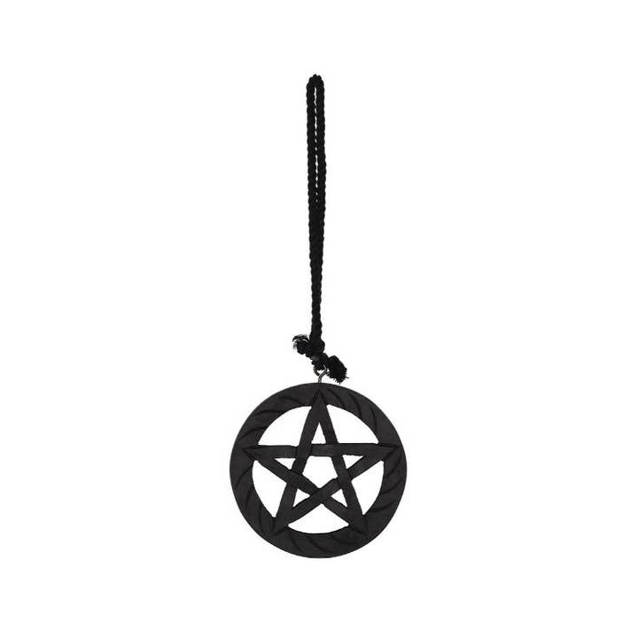 Wooden Hanging Pentagram for wholesale by Crystal Magick Wholesale Ltd