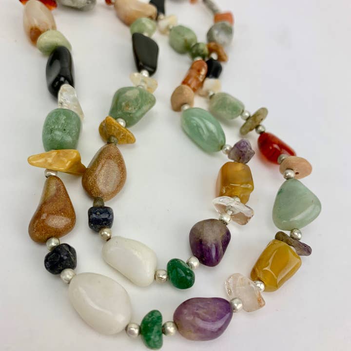 Pelham Grayson Rose - Wholesale Beaded/Pearl Necklace - Beggar Bead Necklace | Assorted Agate Beads | India