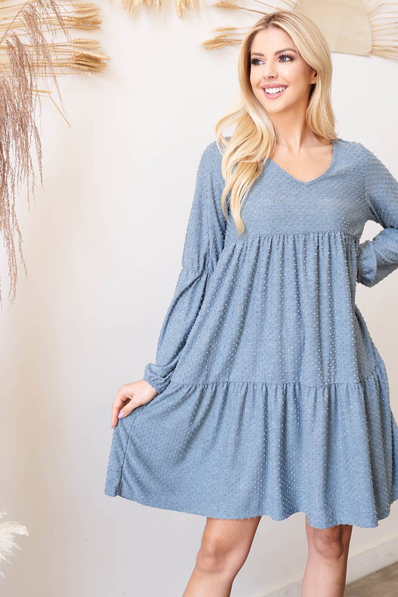 You & Me - Vendita all'ingrosso Vestito - Donna - PPD1246-ABITO A POIS SVIZZERI CON VOLANT CON MANICHE A SBUFFO24