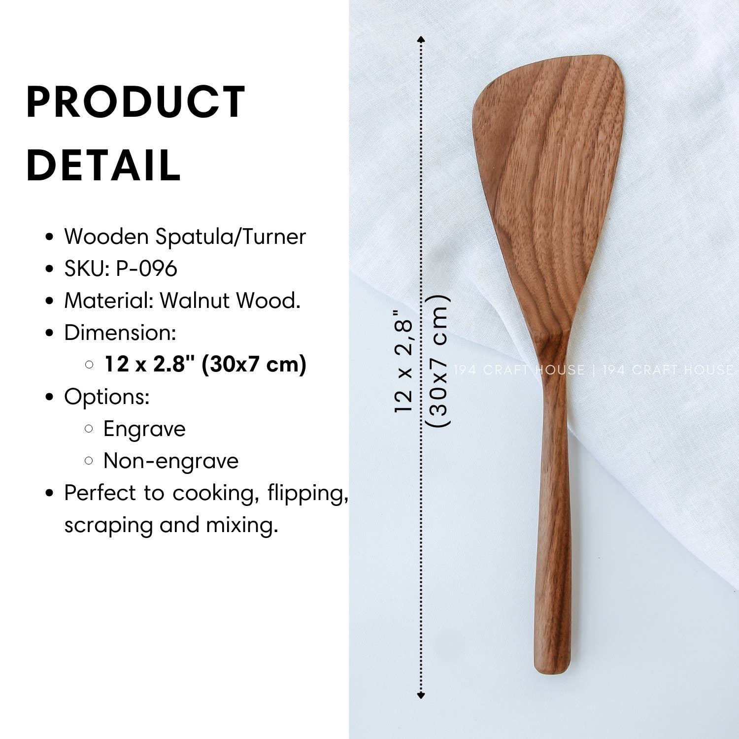 194 Craft House - Wholesale Serving Utensil - Walnut Wood Kitchen Utensils - Set of 4 - Serving Utensil1