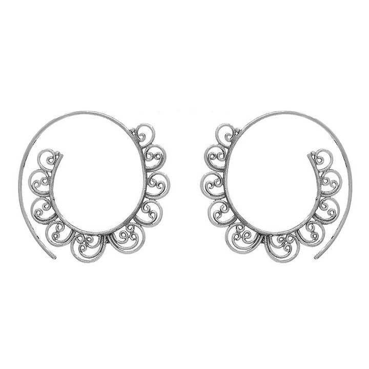SITA - Wholesale Hoop Earrings - Sterling Silver Curlie-Wurlie Hoop