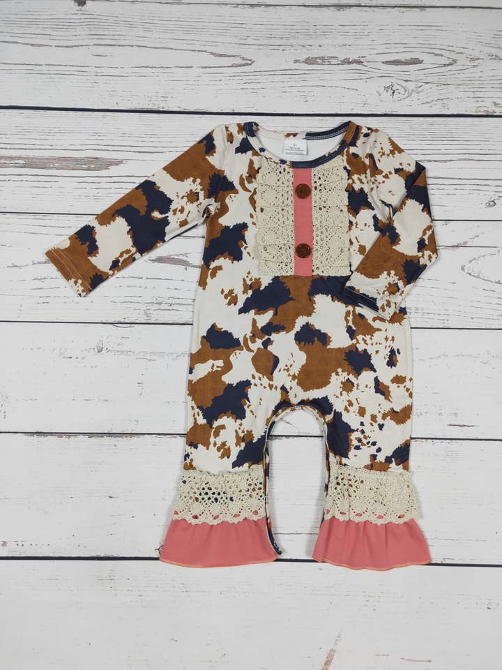 Baby Cow Print Romper for wholesale by sassy kids palace