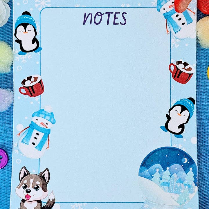 Autumnmist Boutique – wholesale Notepad – Frosty Friends Winter Notepad 4.25" x 5.5"1