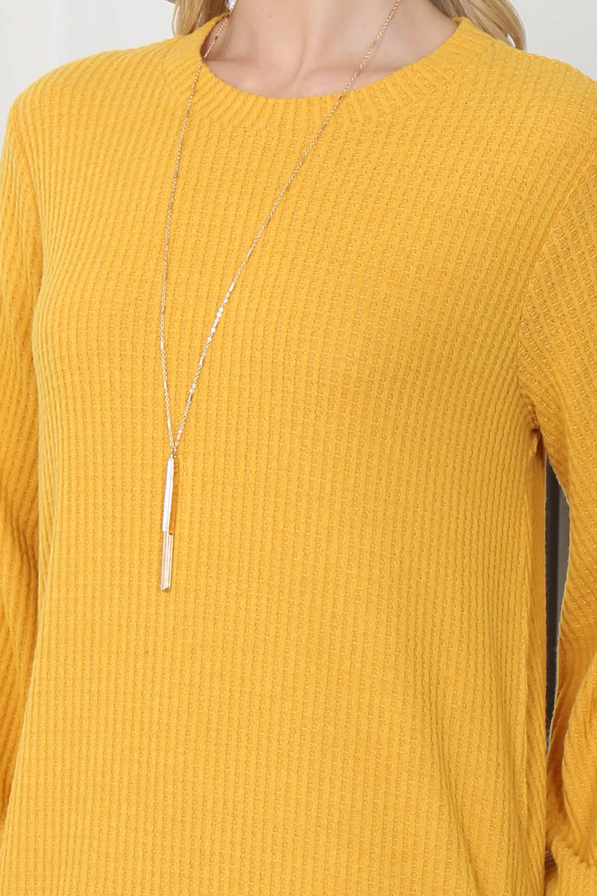 You & Me - Wholesale Dress - Women's - YMD10051V-BRUSHED WAFFLE BUBBLE SLEEVE POCKET DRESS4