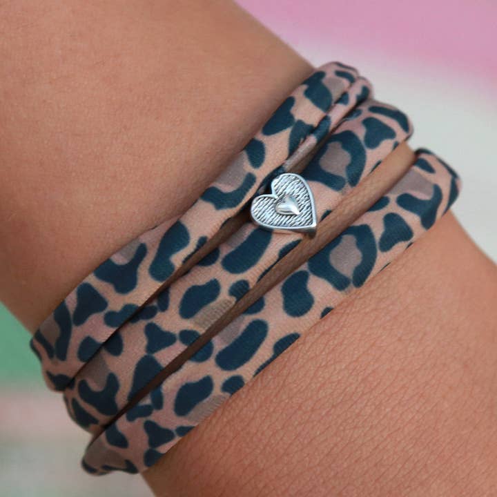Leopard armband hart zilver voor wholesale door Love Ibiza