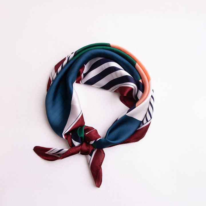 Leto Accessories - Wholesale Bandana - Women's - Colorblock Satin Bandana - Silky & Oversized 🤩