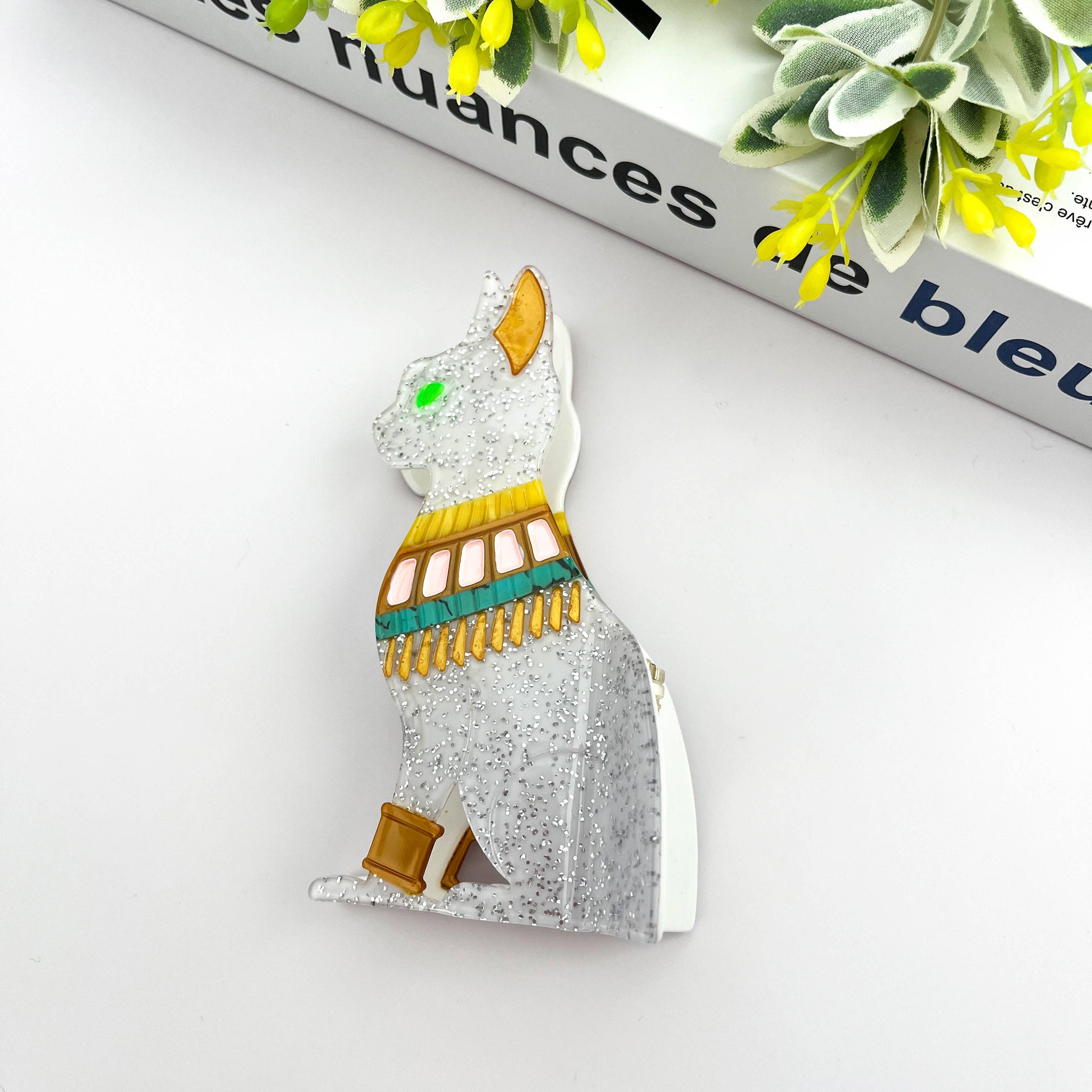 TheDivaSoap - Vente Pince à cheveux – femme - Pince à cheveux mignonne pour chat égyptien, pince à cheveux pour animaux7