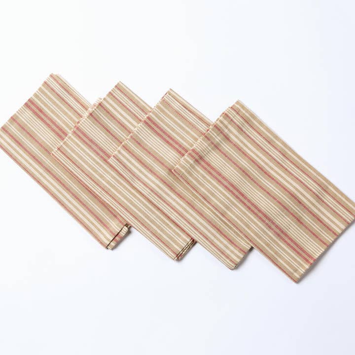 Ochre Striped Napkins (set of 4) for wholesale by IndieRoots