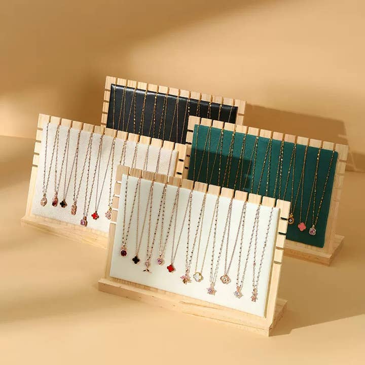 Zakka - Wholesale Jewelry Stand & Display - Multi-Chain Jewelry Necklace Pendant Display Leather 16"x10"