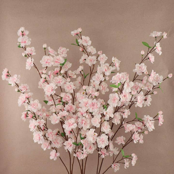 Larksilk - Wholesale Artificial Flowers - Pink Cherry Blossom Flowers, Three 36 Inch Blossom3