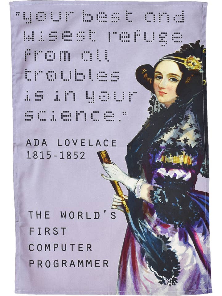 Ada Lovelace Tea Towel for wholesale by Radical Tea Towel North America