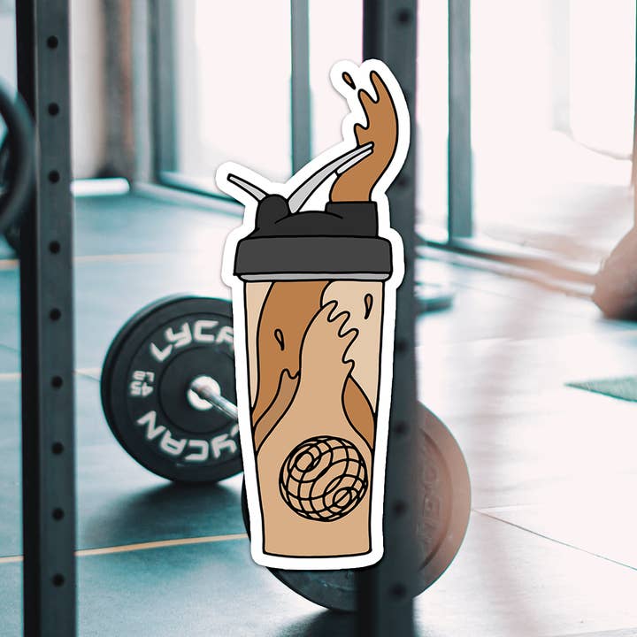 Chokolade Protein Shake Sticker for engroshandel hos DesignwithMurial