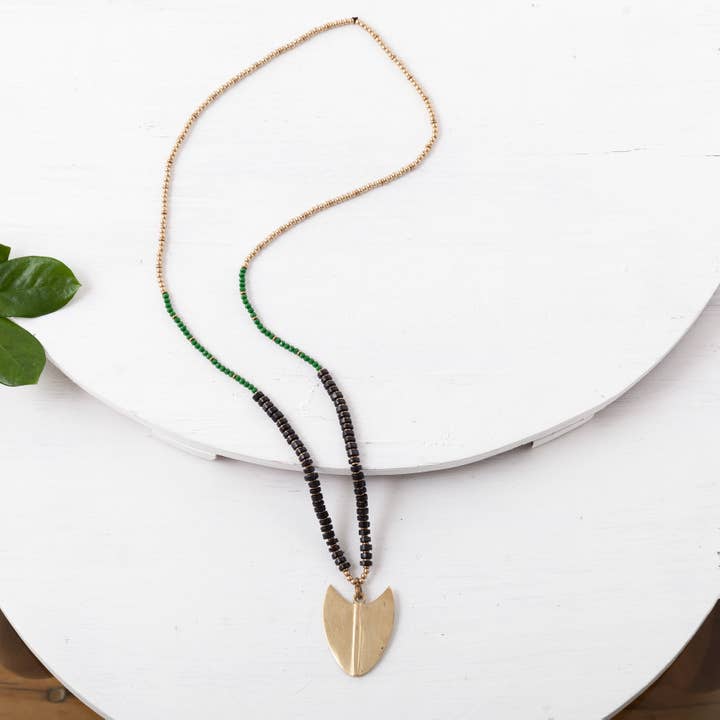 Collar con forma de flecha tribal con cuentas para venta al por mayor de Baizaar