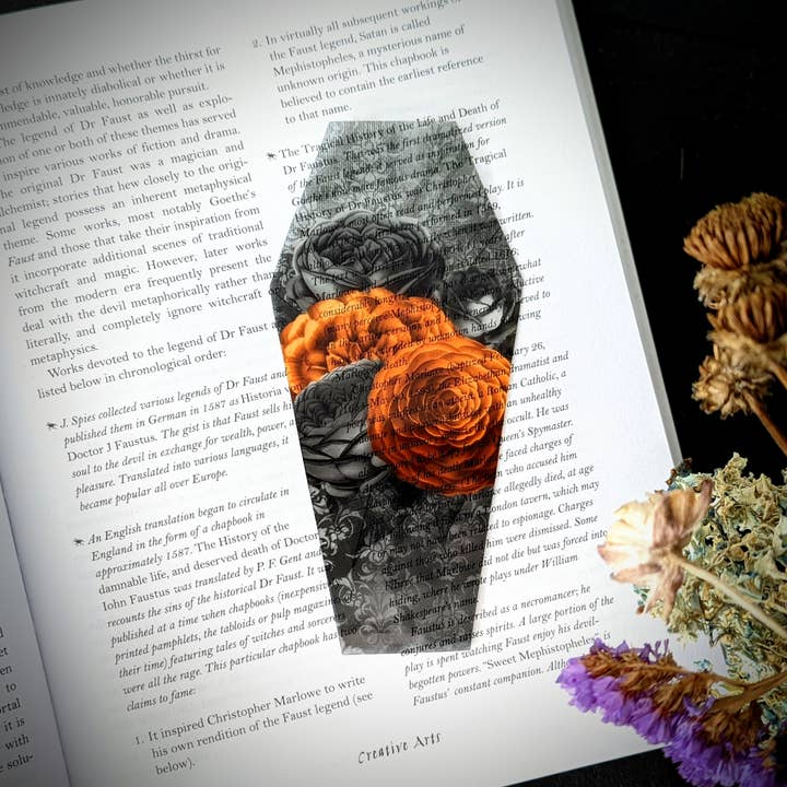 Marcador claro - Coffin Orange Floral Goth Gothic Horror por atacado de Dark Veinlet