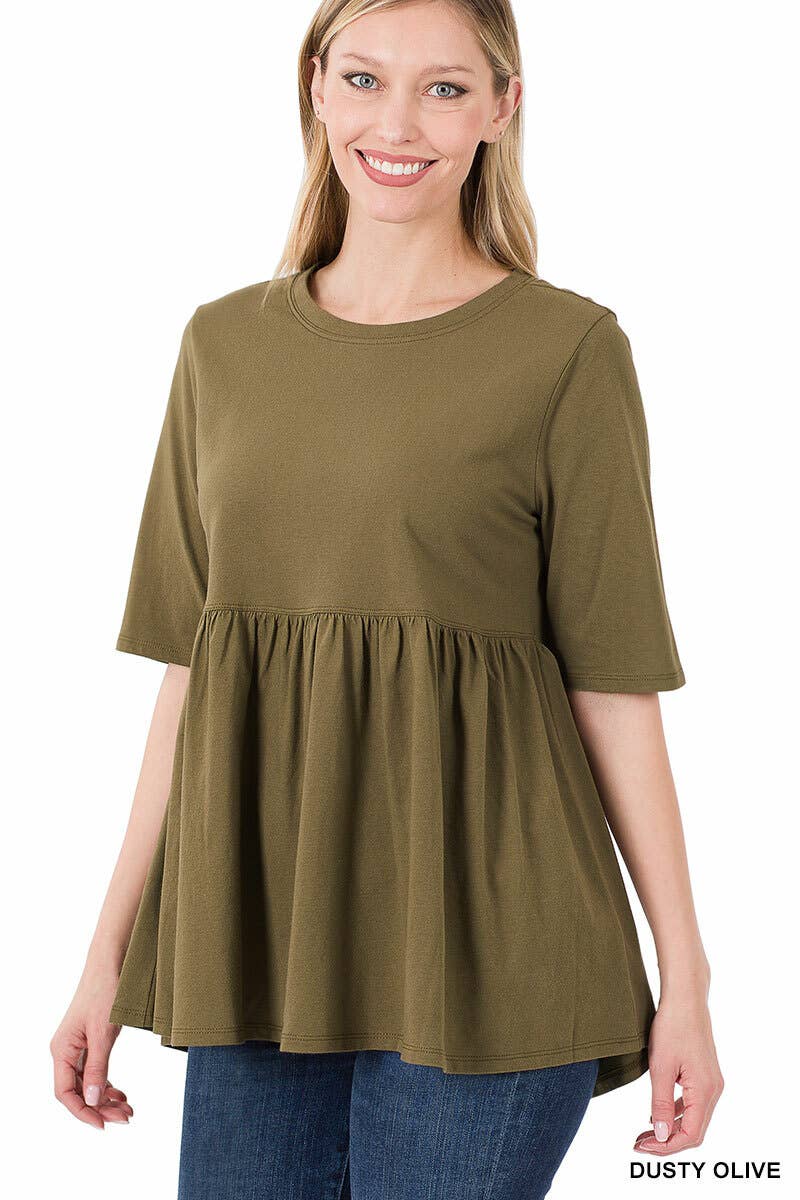 42POPS - Vendita all'ingrosso Tunica - Donna - ",,..._ Tunica in Cotone con Arricciatura a Vita Impero0