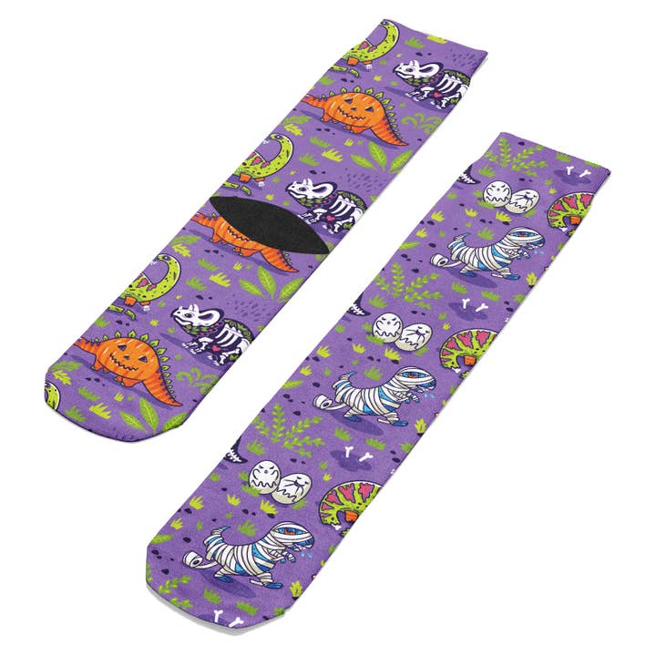 Halloween Dinosaurs Novelty Socks for wholesale by Footnotes Novelty Socks