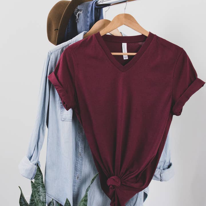 Top Crate - Wholesale Screen Printed T-Shirt - Women's - Custom 2-sided Graphic V-Neck -Your design6