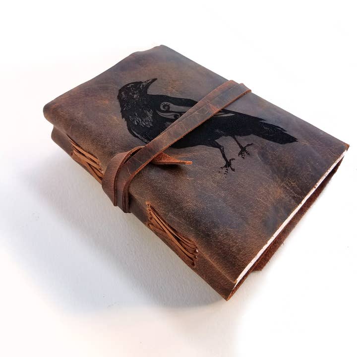 Lyoncraft - Wholesale Journal/Diary - Raven Leather Journal With Cord, Blank Unlined Paper Book