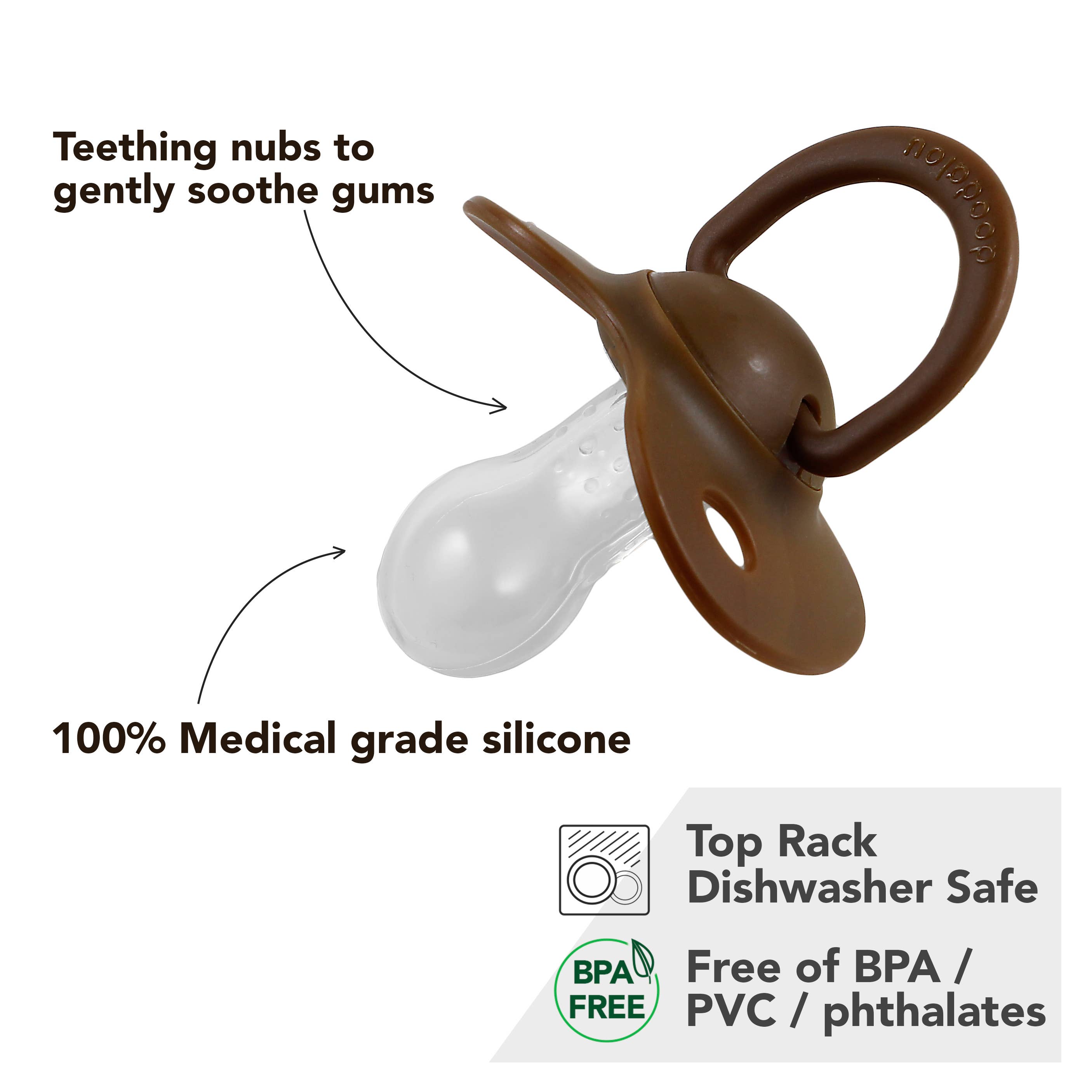 Doodalou - Wholesale Pacifier - Baby - Doodalou Pacifier - Dark Brown and Light Brown10