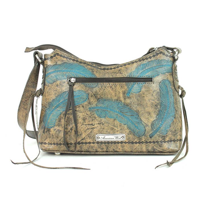 American West – wholesale Shoulder bag – women's – Sacred Bird Zip Top Shoulder Bag