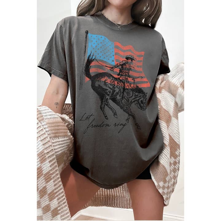 LET FREEDOM RING WASHED GRAPHIC TEE for wholesale by HRTandLUV