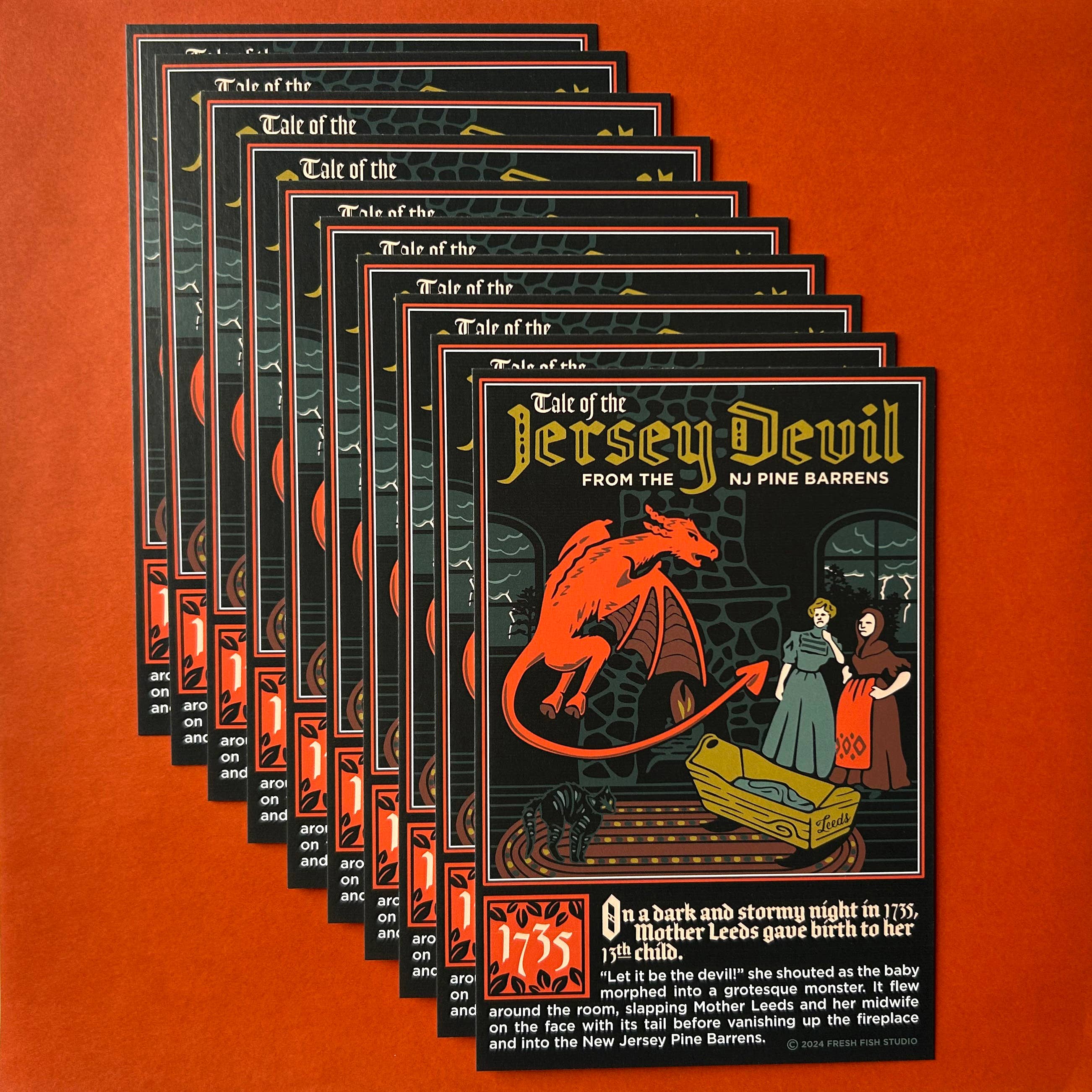 Fresh Fish - Wholesale Postcard - Birth of the Jersey Devil - NJ Pine Barrens - TEN Postcards1