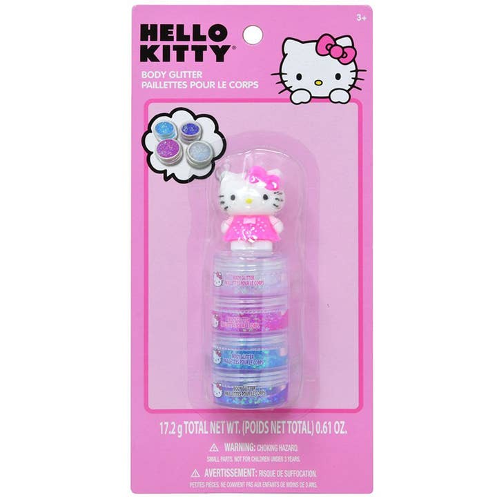 Hello Kitty confezione da 4 di glitter per il corpo per la vendita all'ingrosso da parte di Deluxe Import Trading