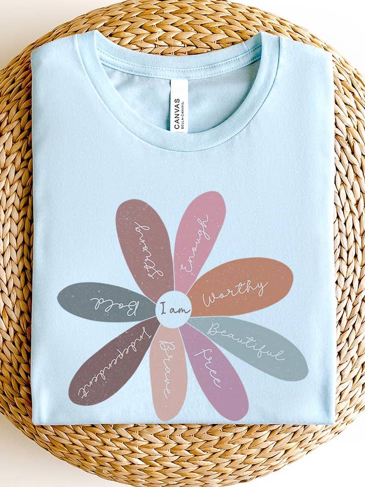 COLORBEAR - Wholesale Screen printed t-shirt – Women′s - I AM WORTHY,BEAUTIFUL,ENOUGH,STRONG,BOLD,FREE UNISEX SHORT17