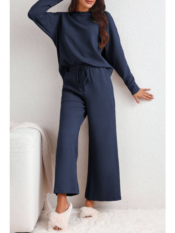 LA Society - Wholesale Lounge Set - Women's - Multicolor Ultra Loose Textured 2pcs Slouchy Outfit (S-XL)