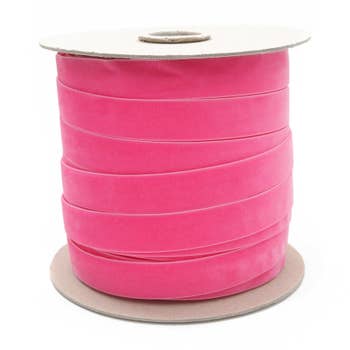 Vickerman 2.5 x 10 Yards Chalk Pink Velvet Ribbon. 