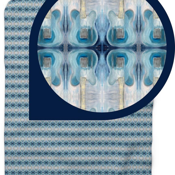 PALMER K Designs - Wholesale Throw Blanket - Sherpa Throw / Blanket: Blue Telecaster Guitars -MBS/P14