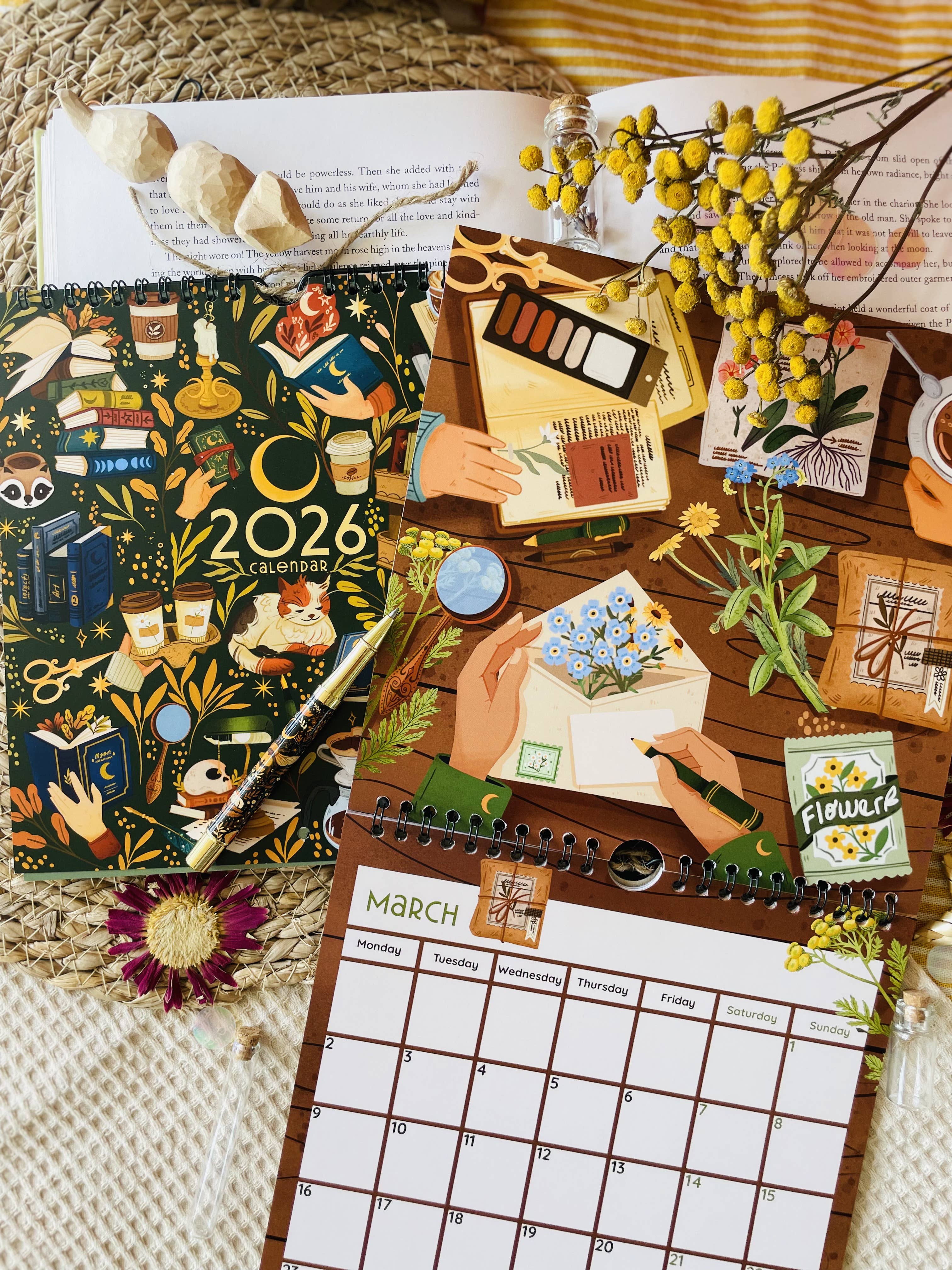 Split Moon Studios - Wholesale Calendar - 2026 Wall Calendar Floral Calendar - 21*21 CM Sized Calendar3