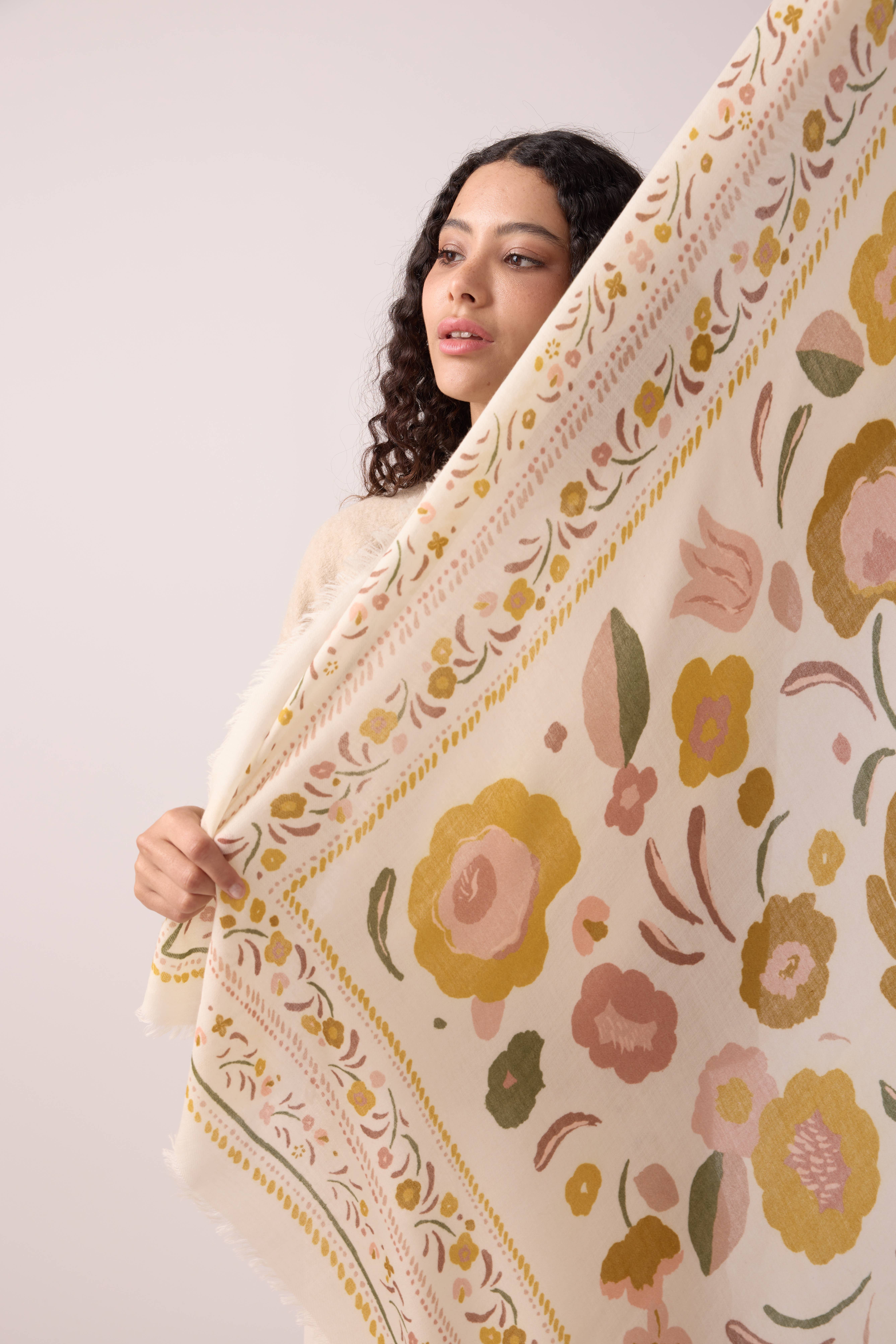 Maradji – Großhandel Kopftuch – Damen – Balkans Schal aus Bronze-Wolle und Seide9