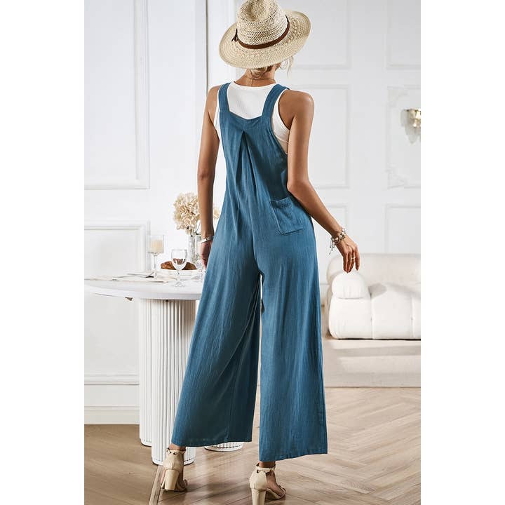 Supreme Fashion - Wholesale Overalls - Women's - Button Detail Wide Leg Overall Pockets Jumpsuit18