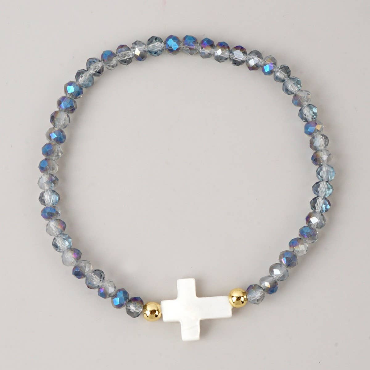 ACCITY - Wholesale Beaded Bracelet - CROSS COLORED CRYSTAL HANDMADE BRACELET_CWMM381911
