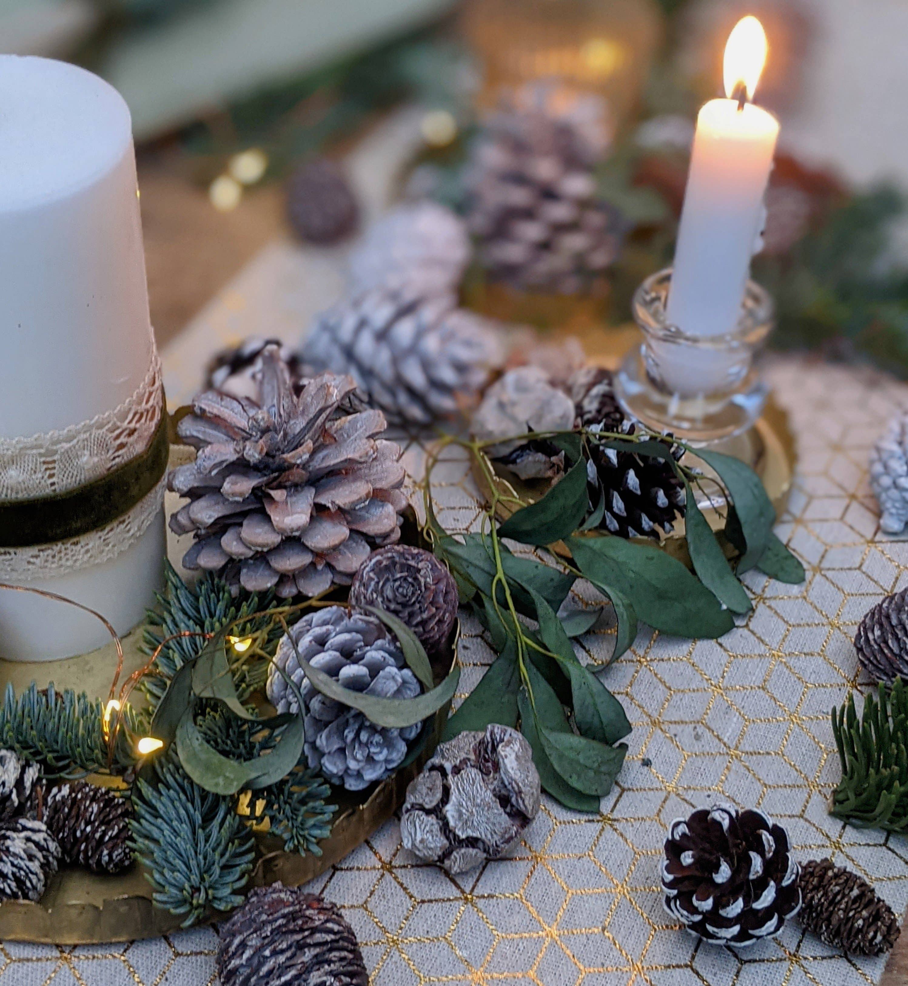 The Danes – wholesale Christmas decoration – Natural Mixed White Pine Cones - WHITE CHRISTMAS2