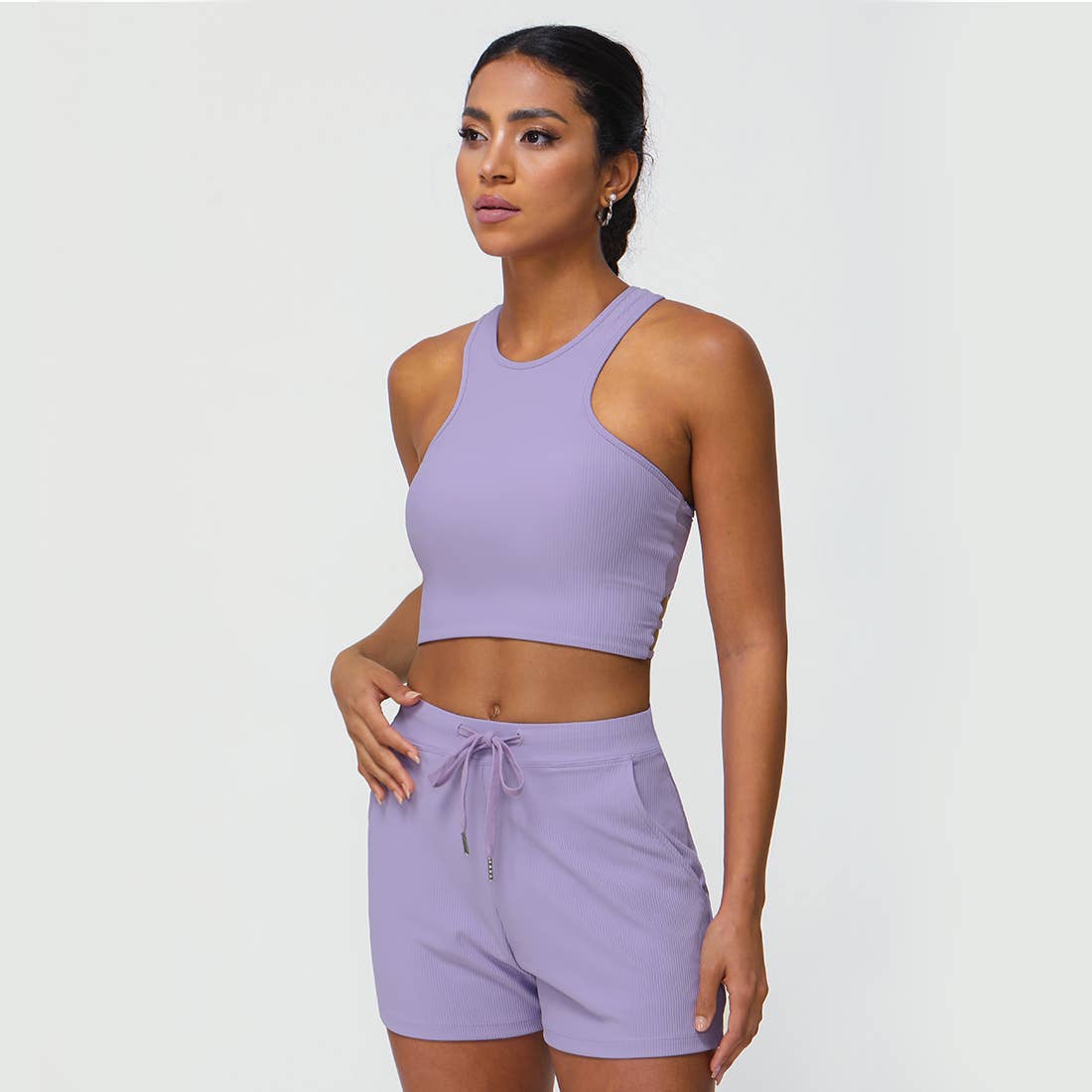 Sodalemon - Wholesale Activewear Set - Women's - Full Coverage High Intensity Sports Bra & Drawstring Shorts7