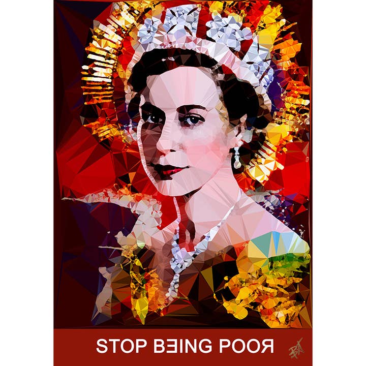 Stop Being Poor (II) by Baiba Auria - signed Giclée print for wholesale by Egoiste Gallery