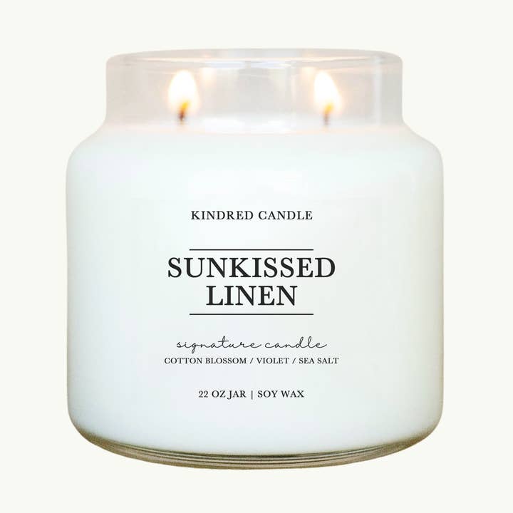 Sunkissed Linen 22 oz for wholesale by Kindred Candle