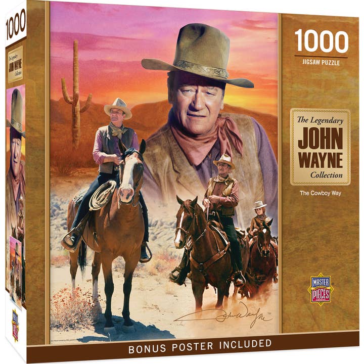 John Wayne Collection - The Cowboy Way 1000 Piece Puzzle for wholesale by Masterpieces Puzzles