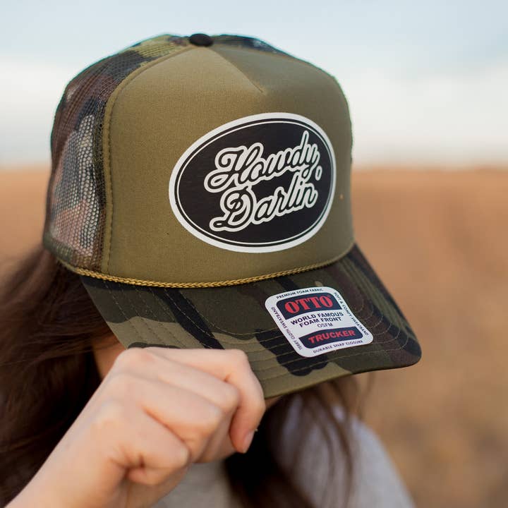 Hartland Goods - Wholesale Trucker Hat - Women's - Howdy Darlin' Trucker Hat - Camo 1
