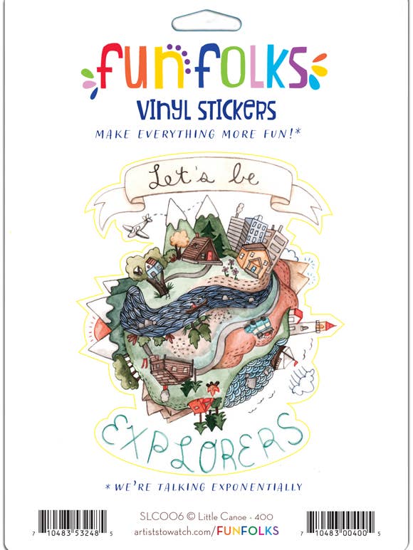 SLC006 LAD OS VÆRE OPDAGELSESREJSENDE - VINYL KLISTERMÆRKE for engroshandel hos Fun Folks