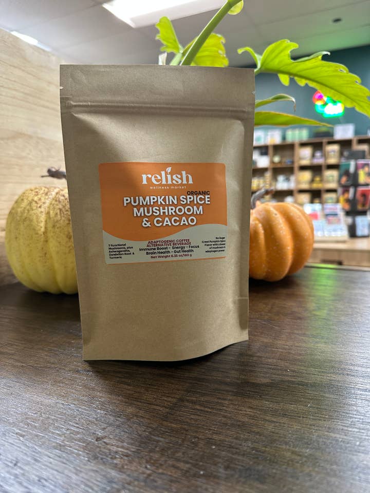 Pumpkin Spice Mushroom and Cacao Blend - Adaptogen Coffee Alternative for wholesale by Relish Market
