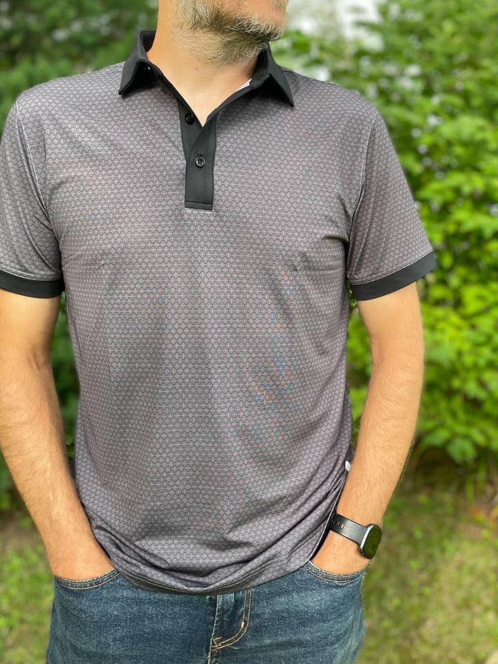 Jerusalem Cross Catholic Men's Performance Polo for wholesale by Sock Religious