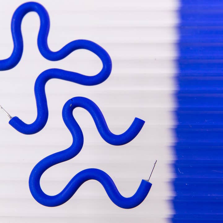 Mono - Wholesale Hoop Earrings - polymer clay squiggle earrings in 8 different colors. 7