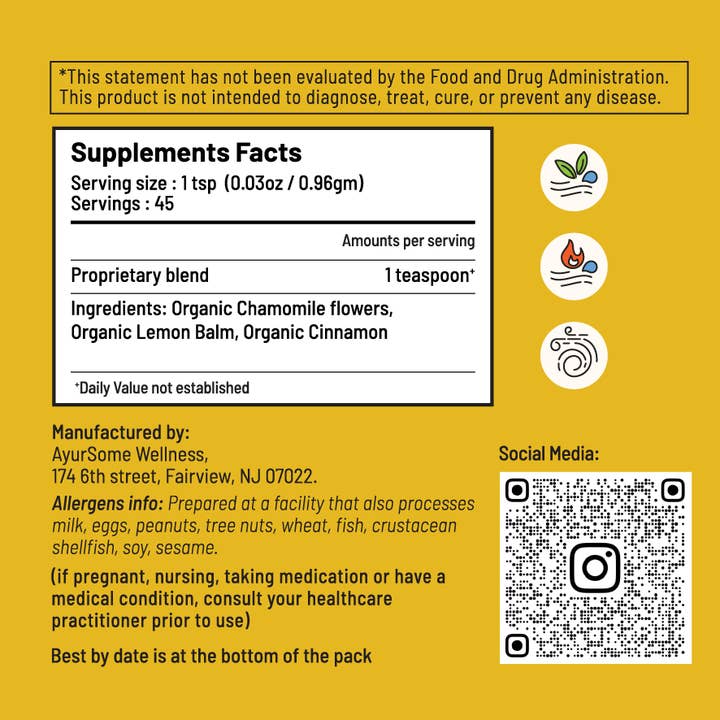 AyurSome Wellness - Wholesale Loose Tea - Organic Chamomile tea blend - Calm-In-A-Teacup - loose leaf3