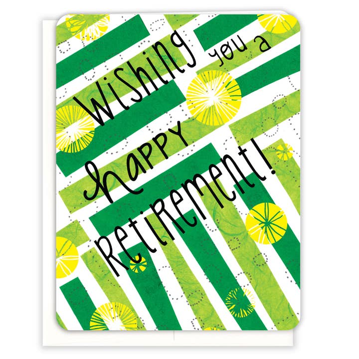 Happy Retirement Card, Good Bye Celebration Office Card for wholesale by Paper Loop | Hand-Painted Greeting Cards