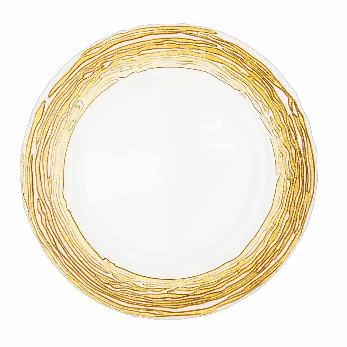 The Royal Standard - Wholesale Dinner Plate - Vertage Glass Plate   Clear/Gold   13x.8x130